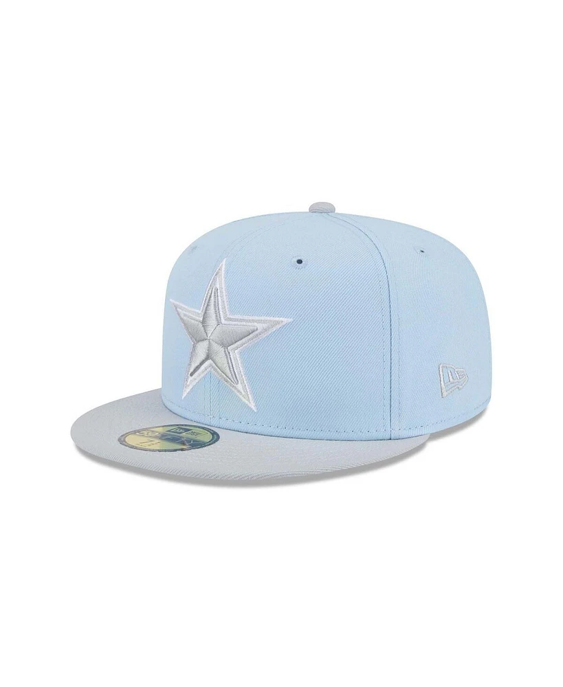 New Era Men's Light Blue/Gray Dallas Cowboys Color Pack Two-Tone 59FIFTY Fitted Hat