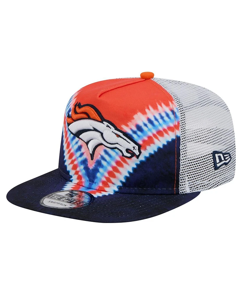 New Era Men's Orange/Navy Denver Broncos Throwback Dye Golfer Snapback Hat