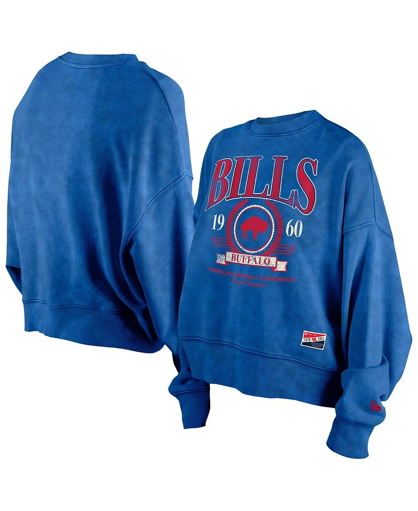 New Era Women's Royal Buffalo Bills Throwback Boxy Sweatshirt