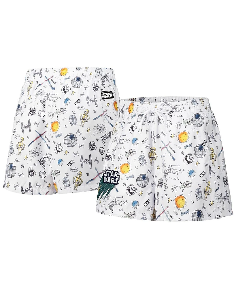 Freeze Max Women's White Star Wars Pop Art Club Shorts