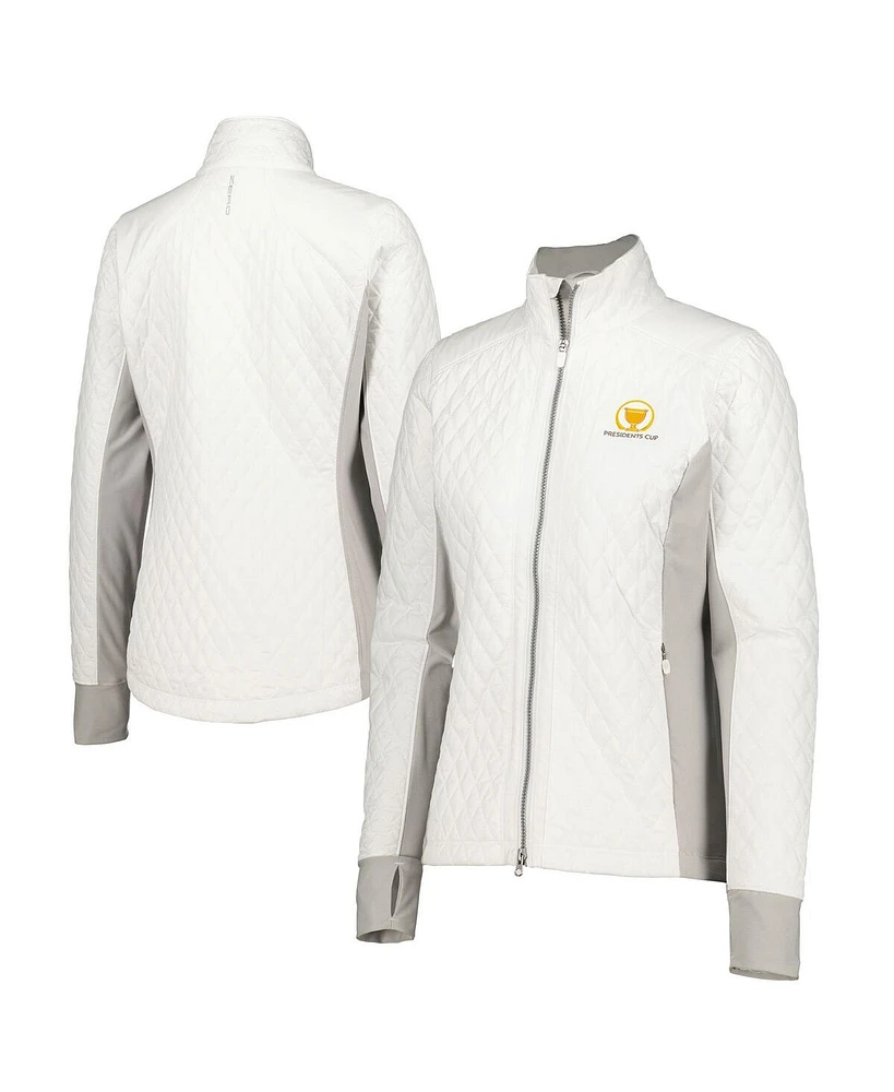 Zero Restriction Women's White Presidents Cup Sydney Quilted Full-Zip Jacket