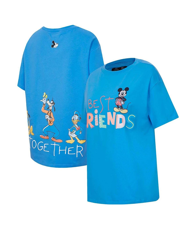Freeze Max Women's Blue Mickey Friends Always Together Boyfriend T-Shirt