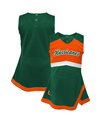 Outerstuff Big Girls Green Miami Hurricanes Cheer Captain Jumper Dress