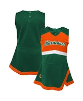 Outerstuff Big Girls Green Miami Hurricanes Cheer Captain Jumper Dress