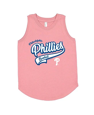 Soft as a Grape Big Girls Pink Philadelphia Phillies Tank Top