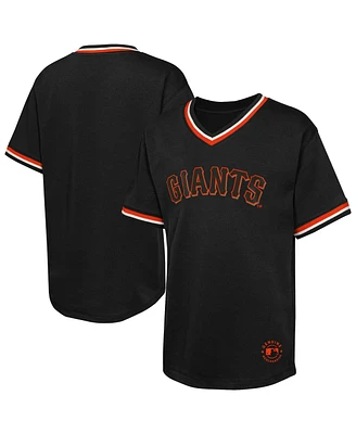 Outerstuff Big Boys and Girls Black San Francisco Giants Relief Pitcher V-Neck T-Shirt