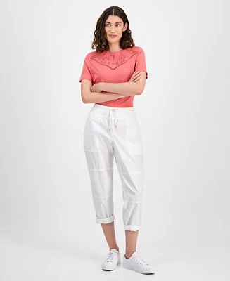 Nautica Jeans Women's Cotton Roll-Tab Utility Pants