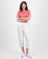 Nautica Jeans Women's Cotton Roll-Tab Utility Pants