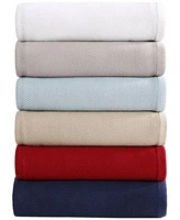 Tommy Hilfiger Solid Cotton Pique Blanket