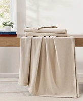 Tommy Hilfiger Solid Cotton Pique Blanket