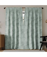 Coppa Leaf Motif Magnetic Closure 100% Blackout Back Tab Curtain Panel