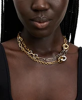 kate spade new york Two-Tone Interlock Mixed Chain 38" Strand Necklace