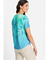 Olsen Women's Panneaux Leaf Print T-Shirt