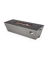 Modern Ceramic Fire Pit: 50,000 Btu Rectangle with Sleek Design
