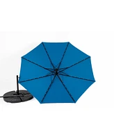 10ft Solar Led Offset Hanging Market Patio Umbrella ( Dark blue)