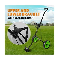 Jovial 2-Wheel Golf Pull Cart with Adjustable Handle and Foot Brake