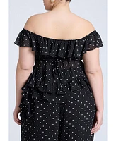 Eloquii Plus Layered Flounce Top