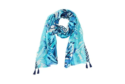 Olsen Abstract Palm Print Scarf