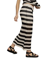 Sanctuary Women's Striped Mesh-Stitch Maxi Skirt