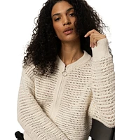 Sanctuary Women's Cotton Open-Knit Bomber Jacket
