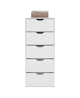 Space-Saving 5-Drawer Tall Dresser in Manufactured Wood