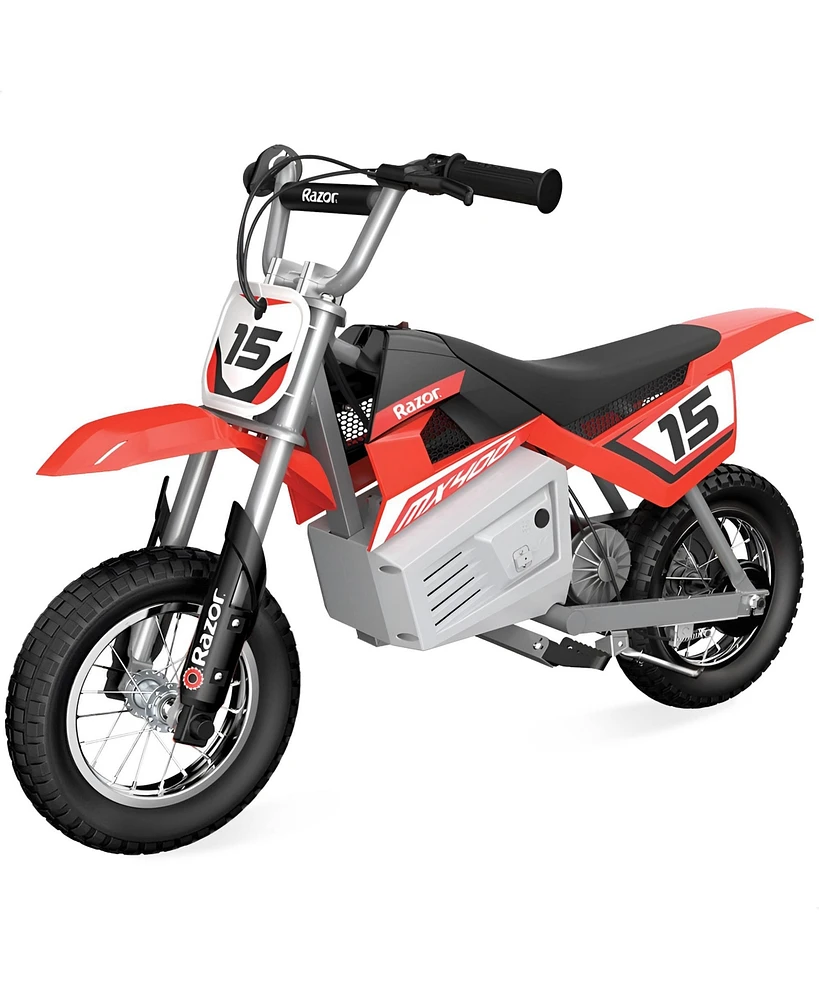 Razor MX400 Dirt Rocket 24V Electric Toy Motocross Motorcycle Dirt Bike, Red