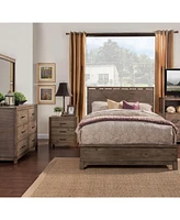 Rustic Weathered Wood Nightstand with Two Drawers for Bedside Essentials