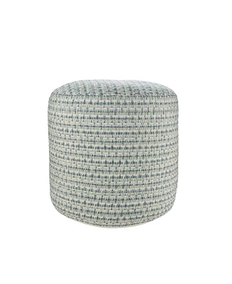 Round Geometric Polyester Pouf Ottoman for Indoor and Outdoor Seating