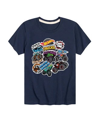 Hybrid Big Boys Hot Wheels Stickers Graphic T-Shirt