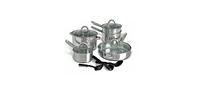 12-Piece Stainless Steel Cookware Set with Tempered Glass Lids for Kitchen