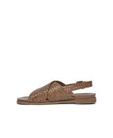 Leather Woven Crossover Flat Sandals