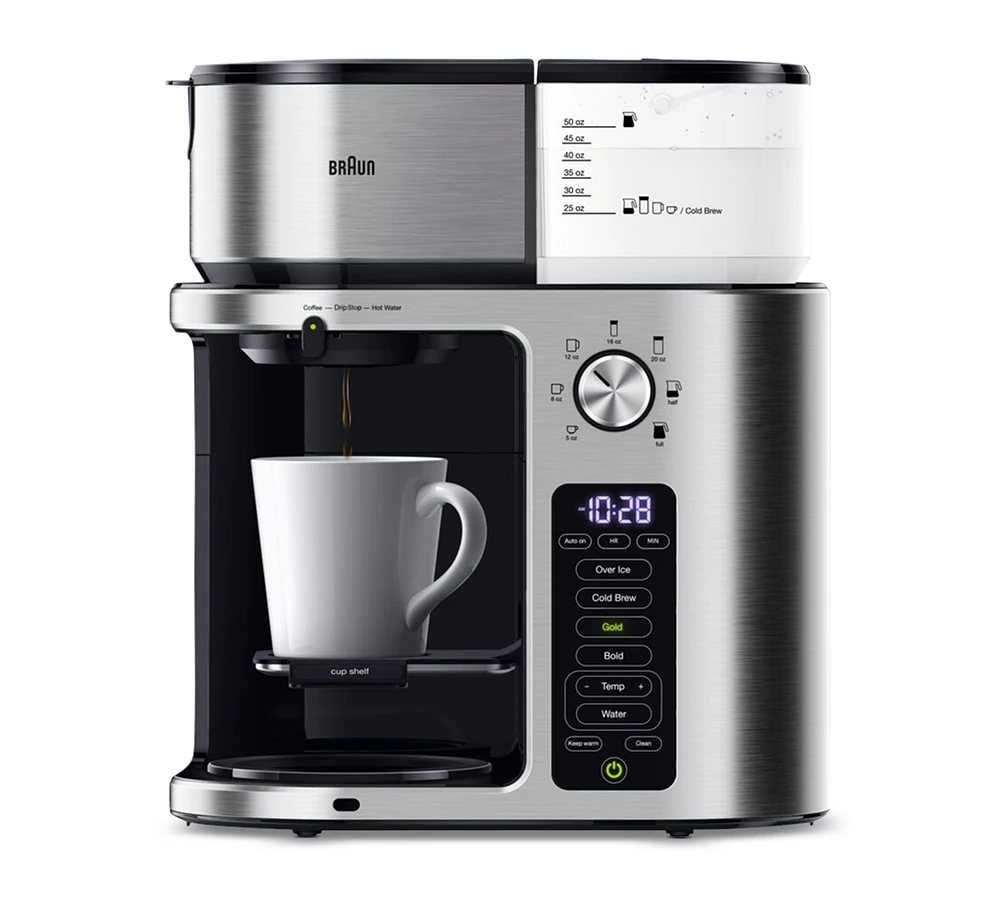 Braun MultiServe Plus 10-Cup Pod-Free Drip Coffee Maker, KF9370SI