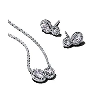 Pandora Sterling Silver Double Halo Jewelry Gift Set