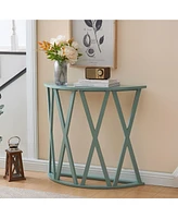 Kings Brand Furniture Vienna Console Table - Semicircular Side Coffee for Living Room, Bedroom (Avocado)