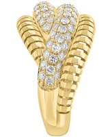 Effy Diamond Crossover Statement Ring (1-1/10 ct. t.w.) in 14k Gold