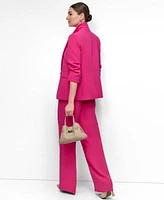 Dkny Womens Ruched Sleeve Aero Crepe Blazer High Rise Pants