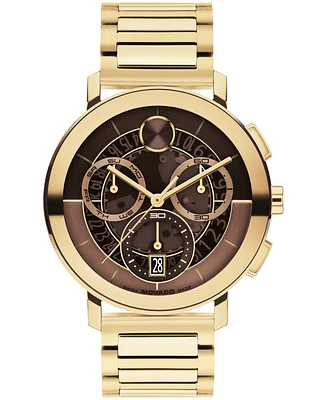 Movado Men's Bold Evolution 2.0 Swiss Quartz Chrono Ionic Plated Light Gold Steel Watch, 42mm