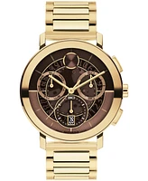 Movado Men's Bold Evolution 2.0 Swiss Quartz Chrono Ionic Plated Light Gold Steel Watch, 42mm