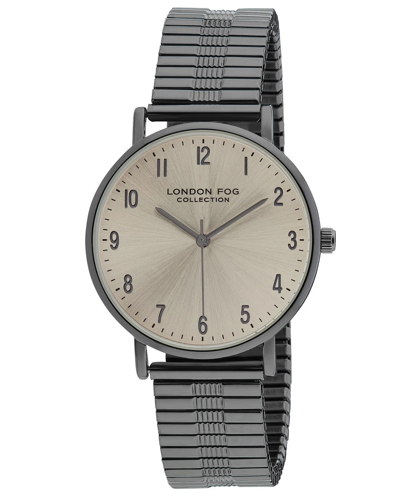 London Fog Unisex Baldwin Black Link Alloy Watch, 37mm