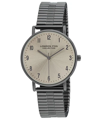 London Fog Unisex Baldwin Black Link Alloy Watch, 37mm