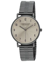 London Fog Unisex Baldwin Black Link Alloy Watch, 37mm