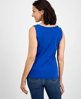 Style & Co Women's Cotton Square-Neck Tank Top, Exclusively at Macy's