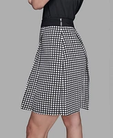 Karl Lagerfeld Paris Women's Check Print Pleated Mini Skirt