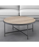 Industrial Round Coffee Table – Solid Iron Construction