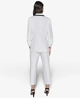 Karl Lagerfeld Paris Women's Contrast-Trim One-Button Blazer