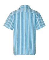 Univibe Big Boys Over Vista Textured Stripe Short Sleeve Woven Shirt