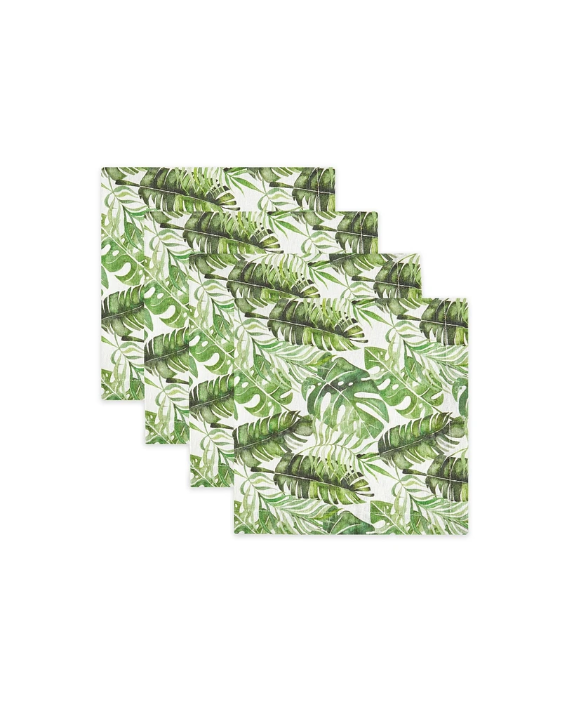 Tableau Tropical Leaves Set of 4 Napkins, 8.25" x 8.25"
