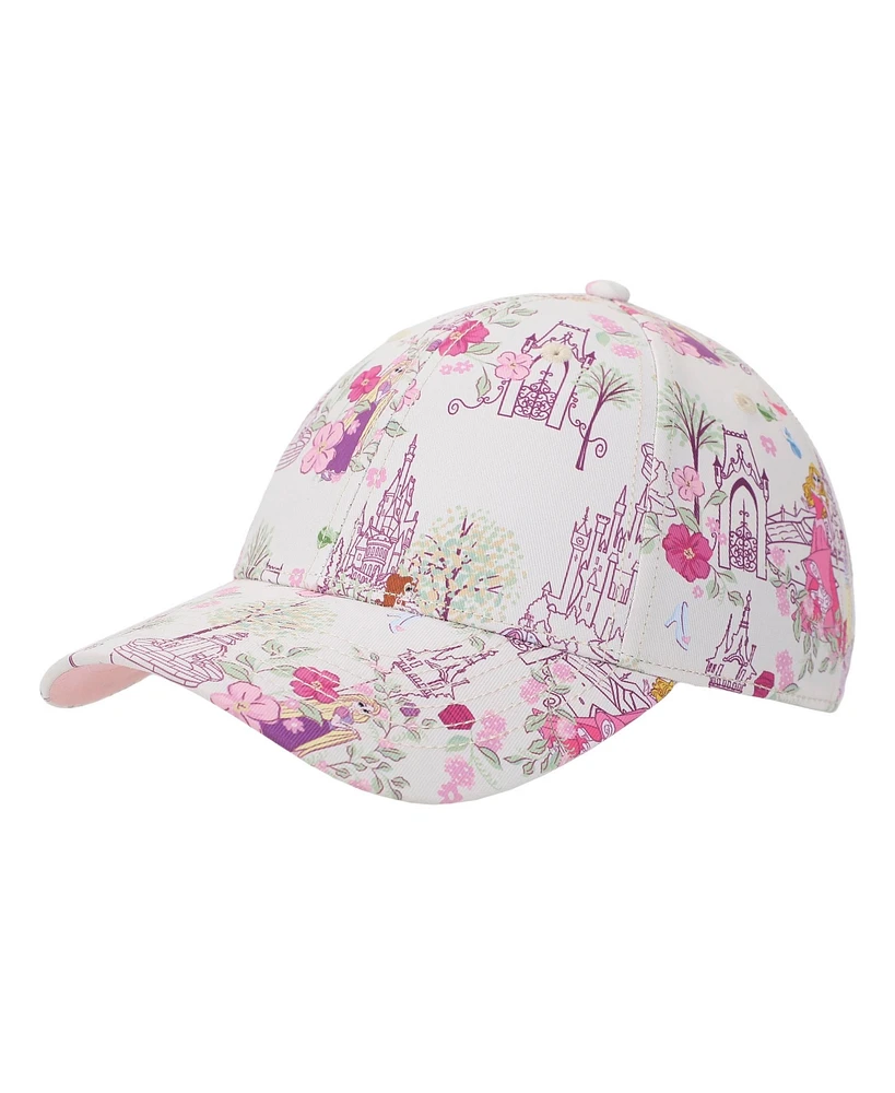 Disney Princess Characters & Palaces Women's White Traditional Adjustable Hat