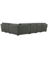 Radley Roll Arm 145" 6-Pc. Leather Wedge Corner Chaise Sectional, Exclusively at Macy's