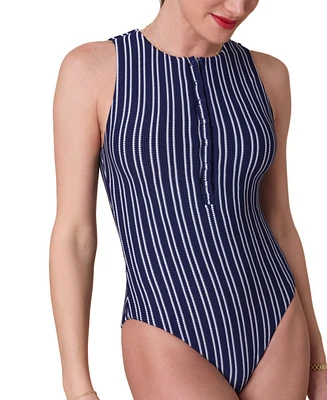 Andie Women's The Malibu Nautical Stripe One-Piece Swimsuit